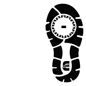 shoe print with hyphen