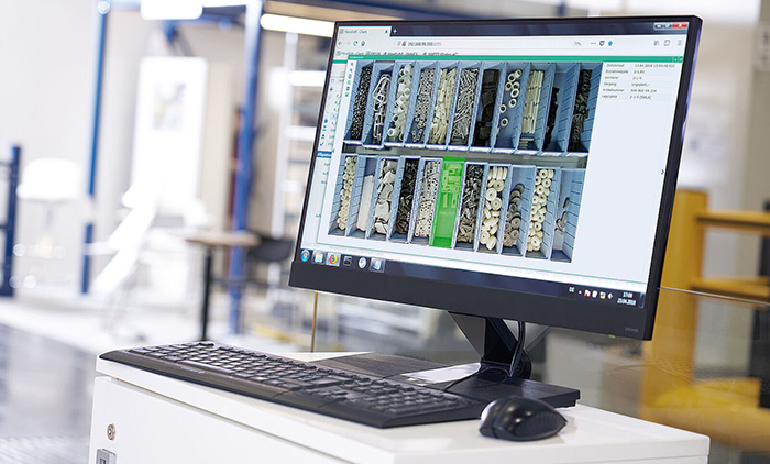 Camera system with visual identification for VLM or carousel system
