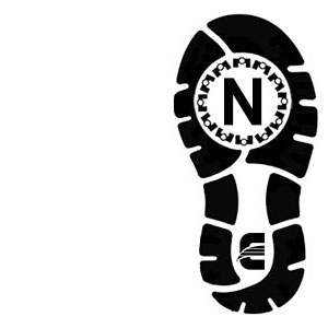 shoe print with letter N