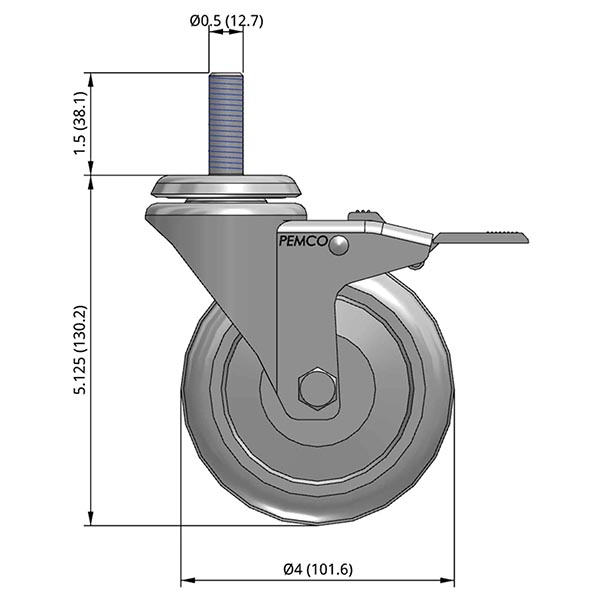 Stem Caster Draw Cisco-Eagle Catalog - Swivel Stem Caster with Total Lock - 4