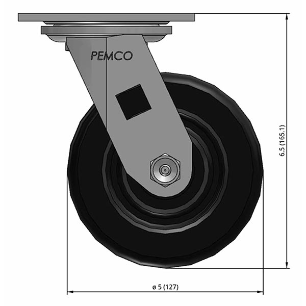 CiscoEagle Catalog Swivel Caster 5" x 2" Phenolic Wheel with Flat