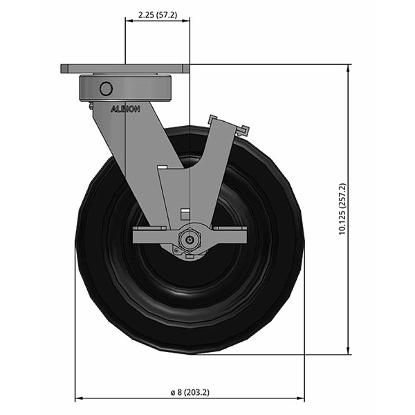 CiscoEagle Catalog Swivel Caster with Side Lock 8" x 2" Phenolic