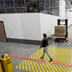 AisleCop gates guarding a forklift and pedestrian intersection