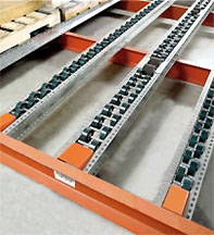 pallet flow rails