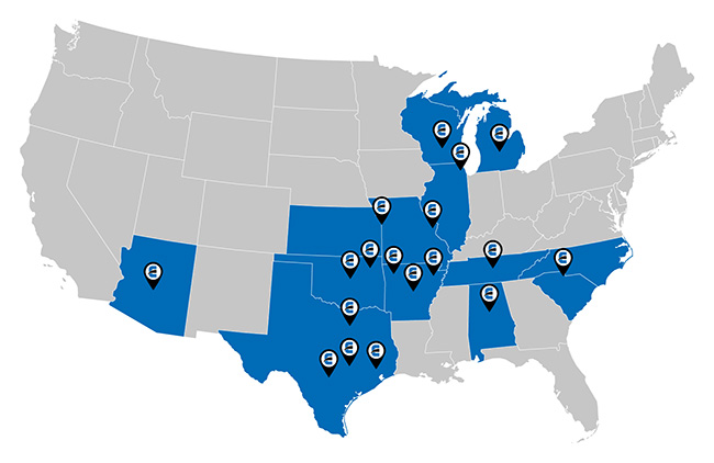 map of Cisco-Eagle locations