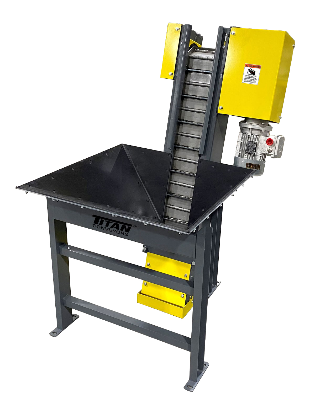 Titan Model 350 Pro Feed hinged steel belt parts feeder with hopper