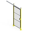 Modular Machine Guard Sliding Door - 3' W x 8' H with 2 Posts