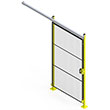 Modular Machine Guard Sliding Door - 4' W x 8' H with 2 Posts