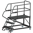 Mobile Work Platform with Serrated Tread - 3 Step, 24" x 48" Platform, 30" Platform Height