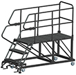 Mobile Work Platform with Serrated Tread - 3 Step, 24" x 60" Platform, 30" Platform Height