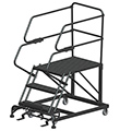 Mobile Work Platform with Serrated Tread - 3 Step, 36" x 36" Platform, 30" Platform Height