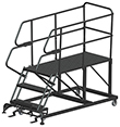 Mobile Work Platform with Serrated Tread - 3 Step, 36" x 60" Platform, 30" Platform Height