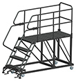 Mobile Work Platform with Serrated Tread - 4 Step, 24" x 60" Platform, 40" Platform Height