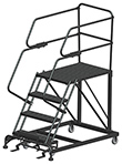 Mobile Work Platform with Serrated Tread - 4 Step, 36" x 36" Platform, 40" Platform Height