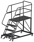 Mobile Work Platform with Serrated Tread - 4 Step, 36" x 48" Platform, 40" Platform Height
