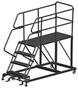 Mobile Work Platform with Serrated Tread - 4 Step, 36" x 60" Platform, 40" Platform Height