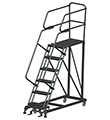 Mobile Work Platform with Serrated Tread - 6 Step, 24" x 36" Platform, 60" Platform Height