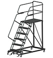 Mobile Work Platform with Serrated Tread - 6 Step, 36" x 36" Platform, 60" Platform Height