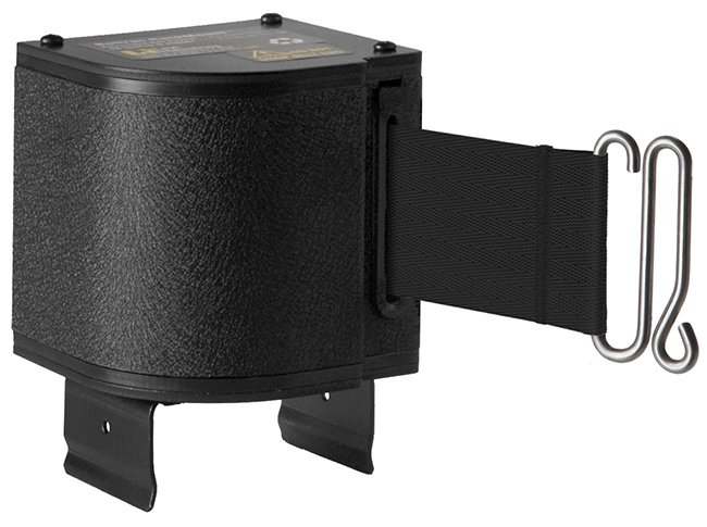 Rack-Mounted Retractable Belt Safety Barrier - Beam Mounted, 18' Belt