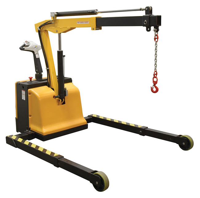 Electric Powered Floor Crane - 2,500 lb. Cap., Adjustable Length and Width Legs