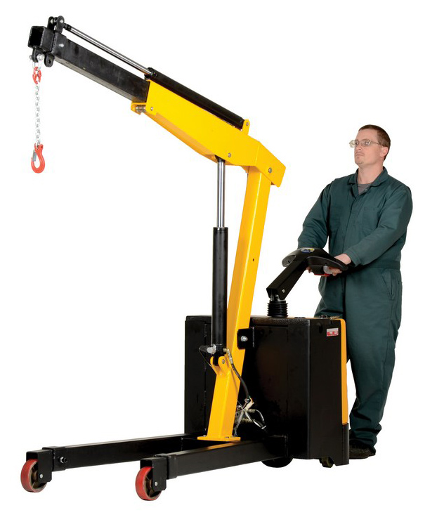 Electric Powered Floor Crane - 2,500 lb. Cap., Adjustable Length Legs