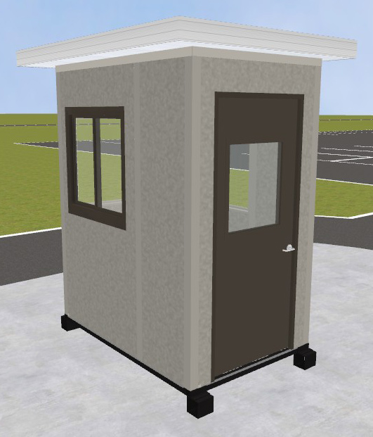 Pre-assembled Guard Booth - Dove Gray, 4' x 6' x 8' Interior Dimensions