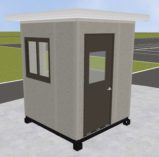 Pre-assembled Guard Booth - Dove Gray, 6' x 6' x 8' Interior Dimensions