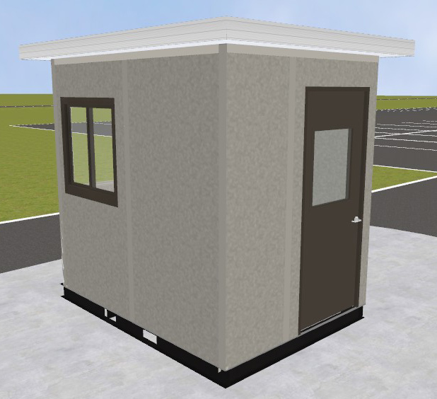 Pre-assembled Guard Booth - Dove Gray, 6' x 8'3" x 8' Interior Dimensions