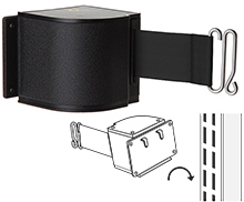Quick-Attach Upright-Mounted Retractable Belt Barrier - Standard Clips, 18' Belt