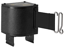 Rack-Mounted Retractable Belt Safety Barrier - Beam Mounted, 18' Belt