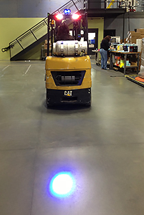 Forklift &amp; Vehicle Approach Warning Light - LED Blue, with Mounting Magnet