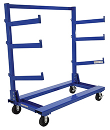 Mobile Cantilever Rack - Single-Sided - 60-9/16"W x 30"D x 64-11/16"H