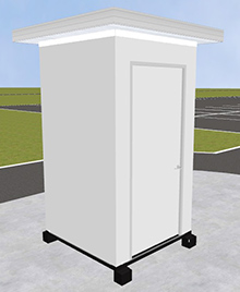 Pre-assembled Equipment Storage Building - White, 4'W x 4'L x 8'H Int. Dimensions