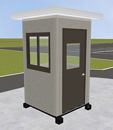Pre-assembled Guard Booth - Dove Gray, 4' x 4' x 8' Interior Dimensions
