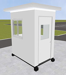 Pre-assembled Guard Booth with Through-Wall HVAC - White, 4' x 6' x 8' Interior Dimensions