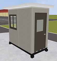 Pre-assembled Guard Booth with Through-Wall HVAC - Dove Gray, 4' x 8'3" x 8' Interior Dimensions