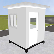 Pre-assembled Guard Booth with Through-Wall HVAC - White, 6' x 6' x 8' Interior Dimensions