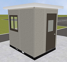 Pre-assembled Guard Booth - Dove Gray, 6' x 8'3" x 8' Interior Dimensions