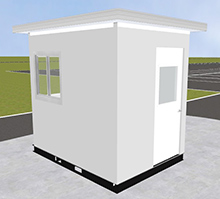 Pre-assembled Guard Booth with Through-Wall HVAC - White, 6' x 8'3" x 8' Interior Dimensions