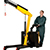 Electric Powered Floor Crane - 2,500 lb. Cap., Adjustable Length Legs