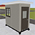 Pre-assembled Guard Booth with Through-Wall HVAC - Dove Gray, 4' x 8'3" x 8' Interior Dimensions