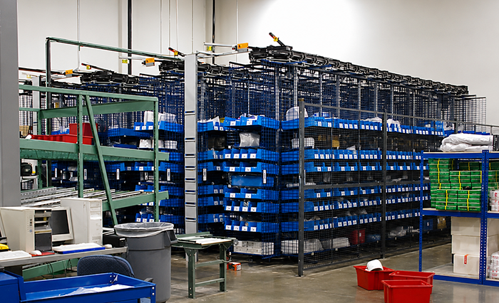 carousel system at Hitachi Texas Warehouse
