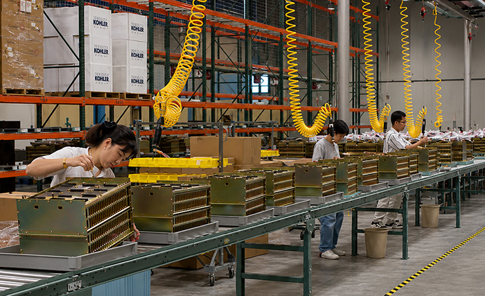 Assembly line for telecom manufacturing