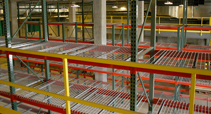 Rack system with high density storage and wire decking