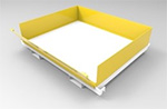 Tub kit with drop-down front load carrier for Prostak high density storage system