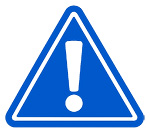caution symbol in blue